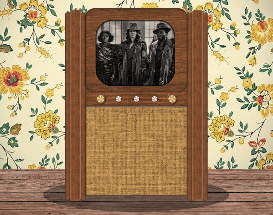 Stylised promo photo from Star Trek SNW 4x04 showing a vintage television set