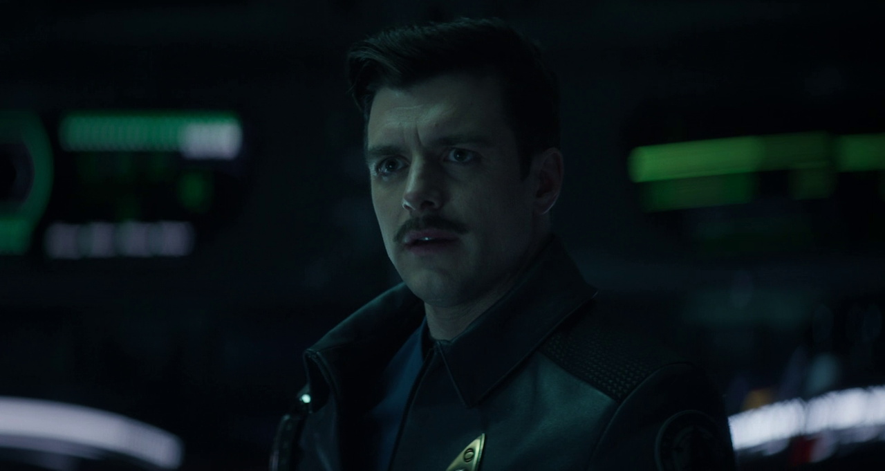 Still frame from Star Trek SNW 4x02 showing an illusory Sam Kirk