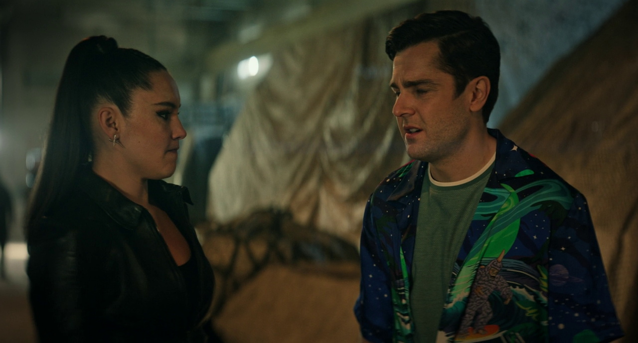 Still frame from Star Trek SNW 4x03 showing La'an with Scotty