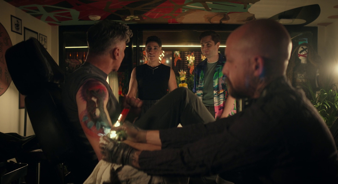Still frame from Star Trek SNW 4x03 showing Pike's tattoo