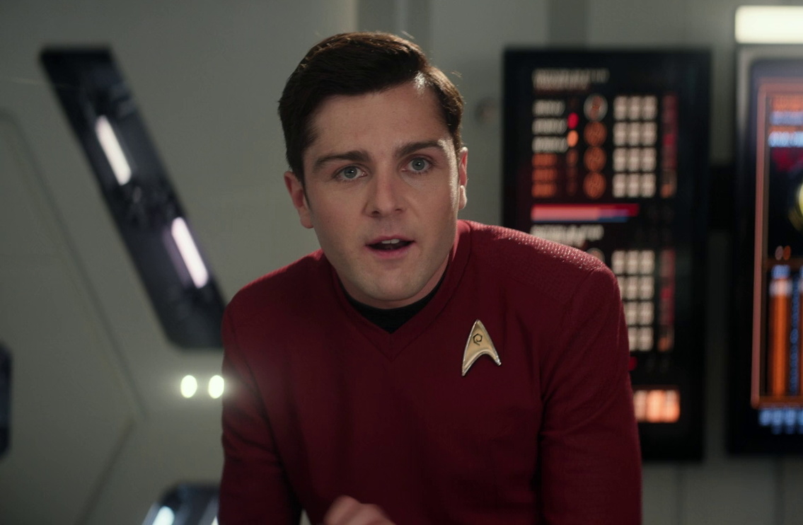 Still frame from Star Trek SNW 4x05 showing Scotty