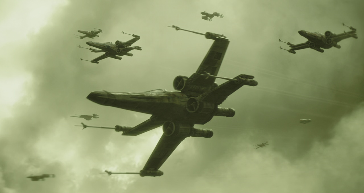 Still frame from The Mandalorian and Grogu (2026) showing X-Wings