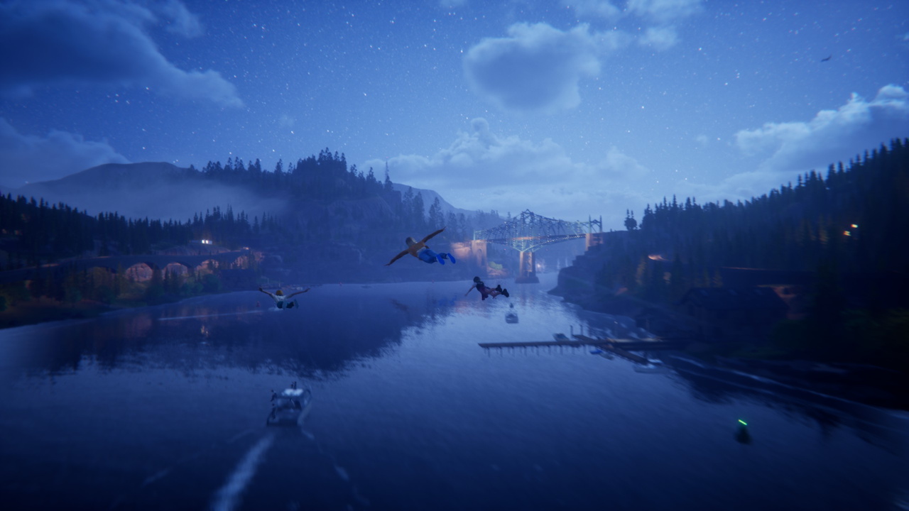 Screenshot of Mixtape (2026) showing the main characters in flight