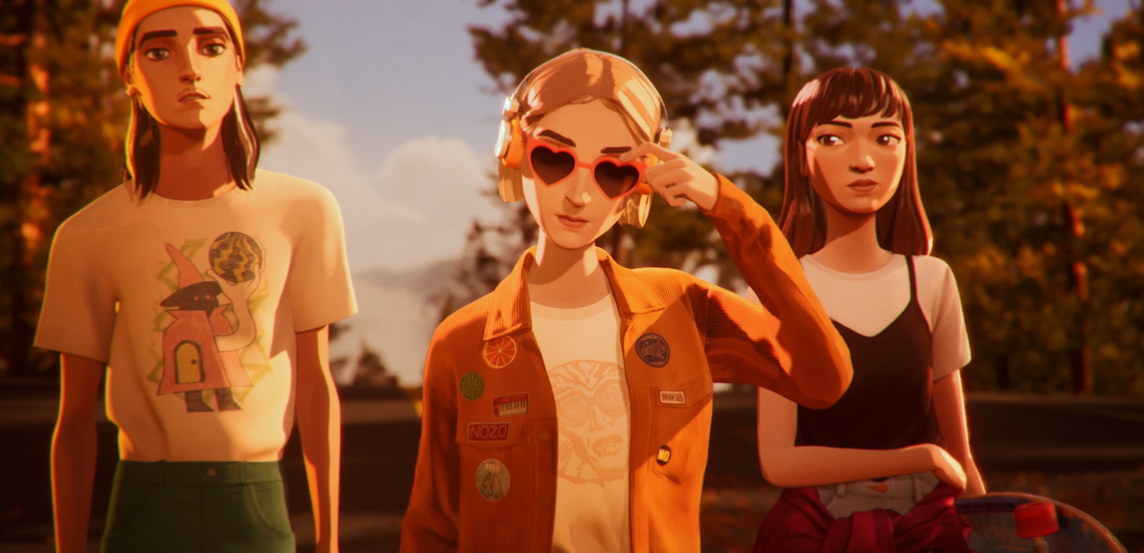 Screenshot of Mixtape (2026) showing Slater, Stacey, and Cassandra in the intro