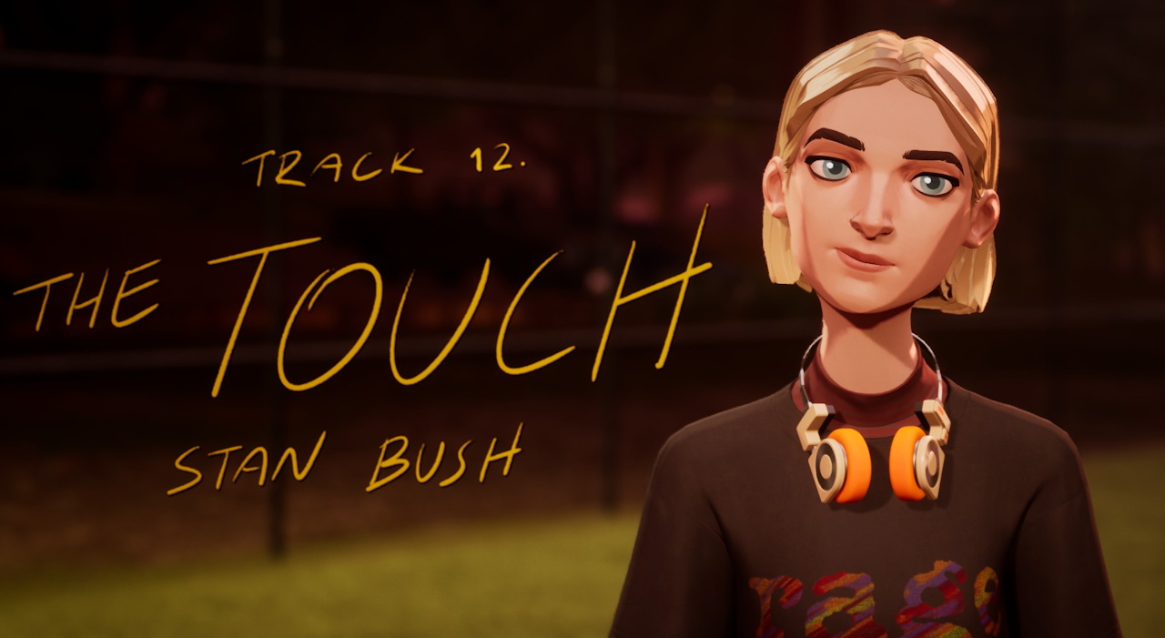Screenshot of Mixtape (2026) showing Stacey's fourth-wall break