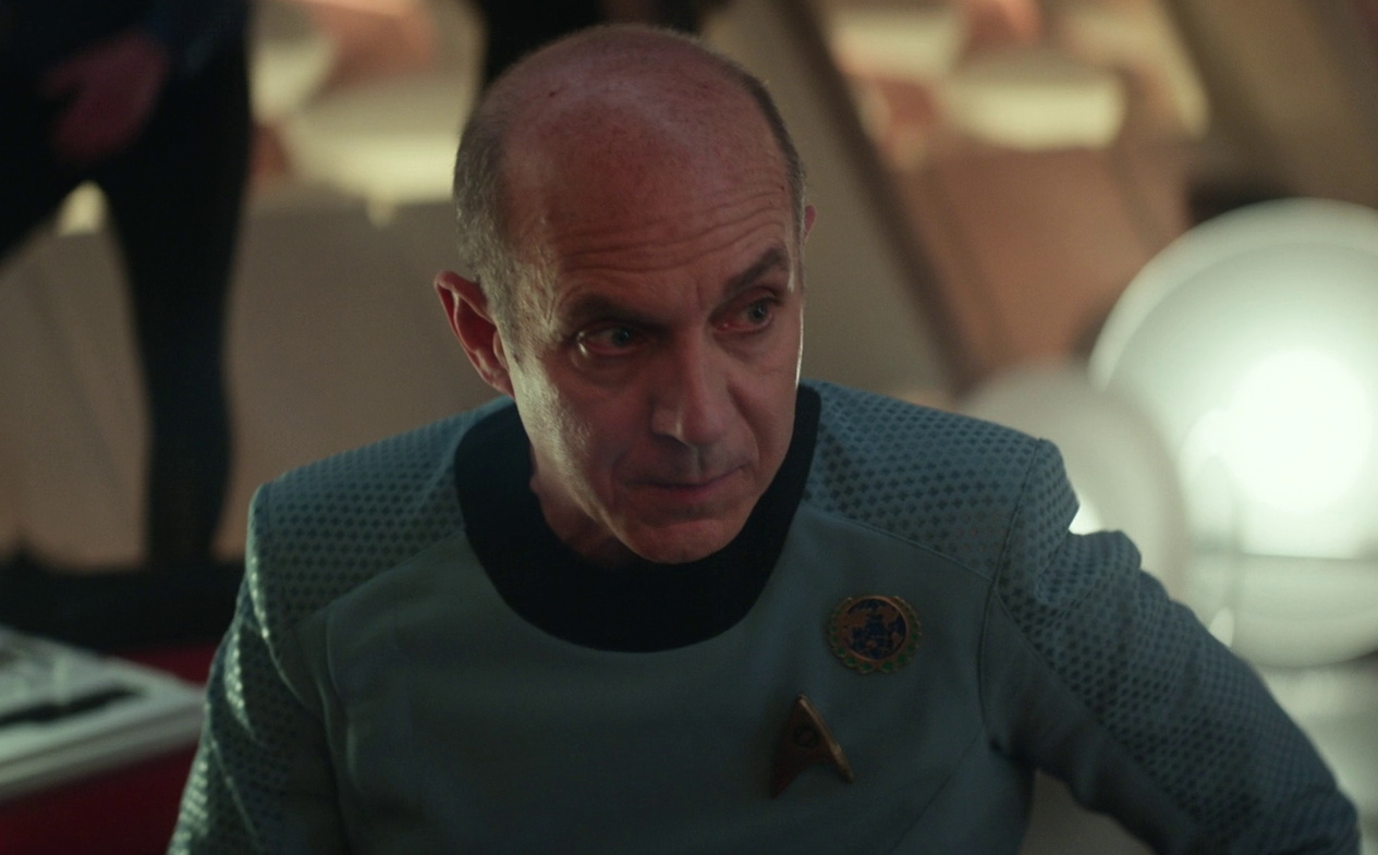 Still frame from Star Trek SNW 4x06 showing Dr Boyce