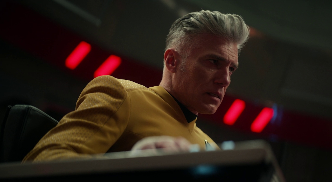 Still frame from Star Trek SNW 4x06 showing Pike