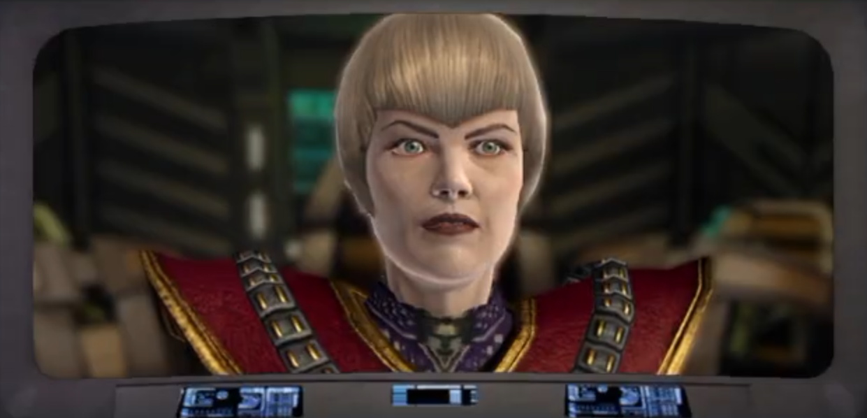 Screenshot from Star Trek Online showing Sela