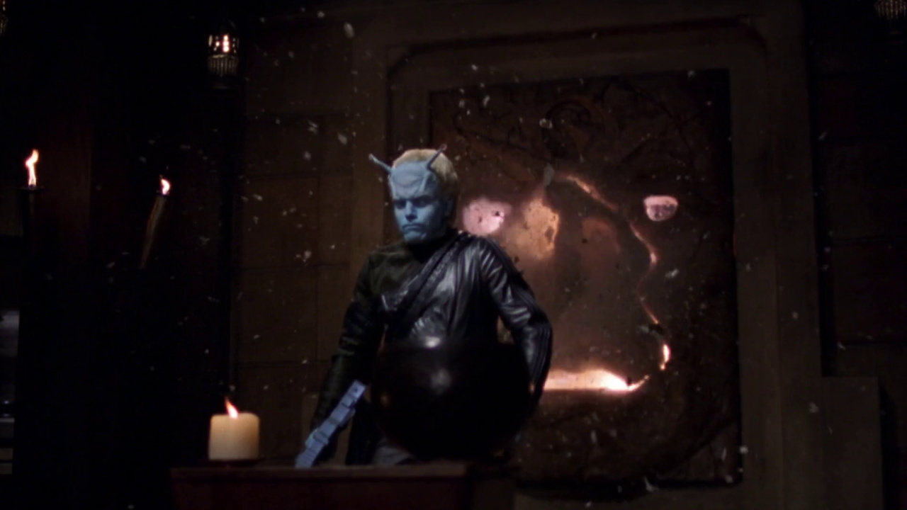 Still frame from Star Trek ENT 1x07 showing an explosion