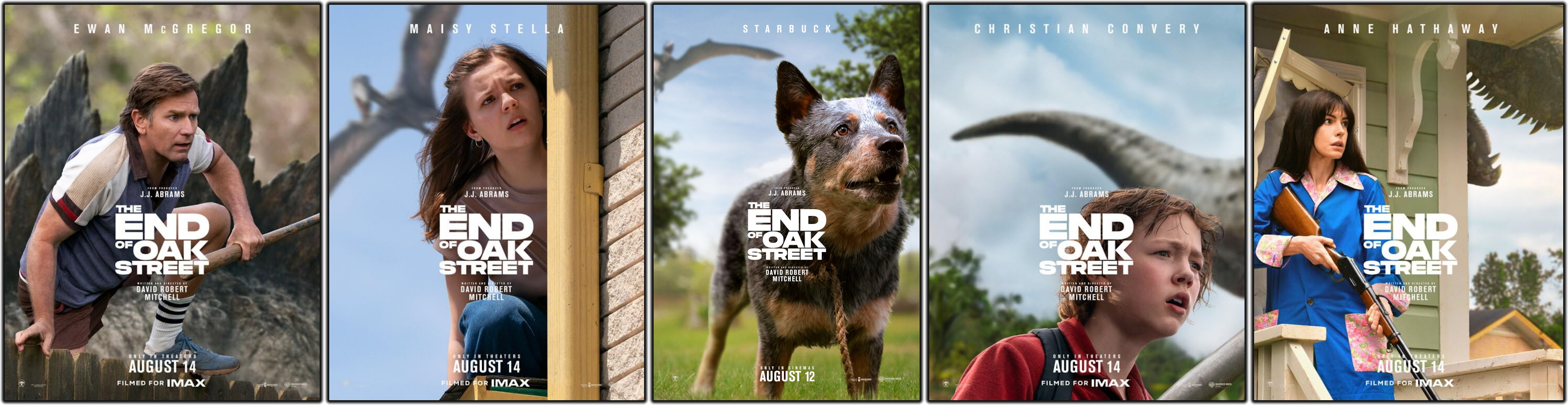Five promo character posters for The End of Oak Street (2026)