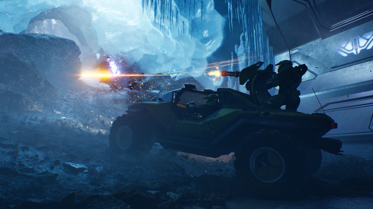 Promo for Halo Campaign Evolved showing the warthog