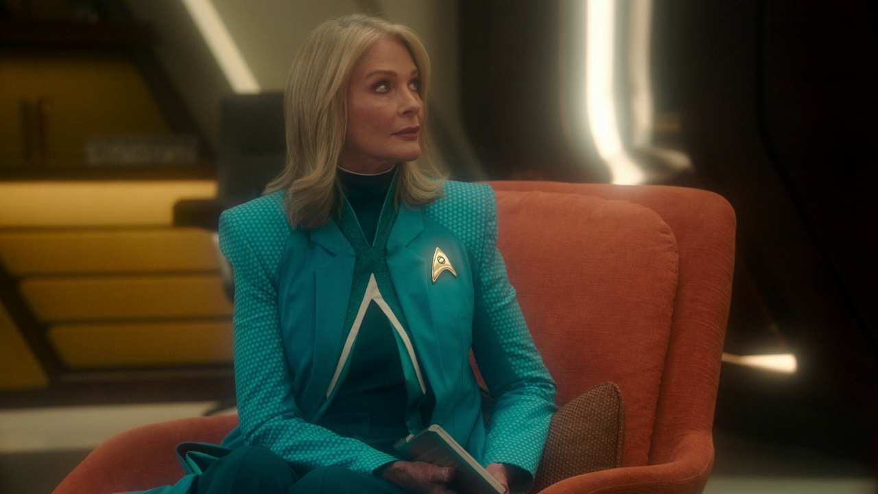 Still frame from Star Trek SNW 4x07 showing Chivers