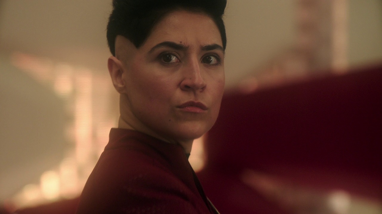 Still frame from Star Trek SNW 4x07 showing Ortegas