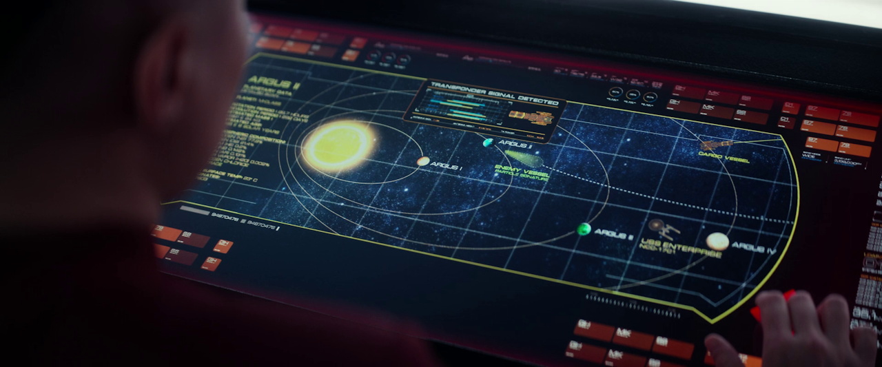 Still frame from Star Trek SNW 4x08 showing a map on Ortegas' helm console