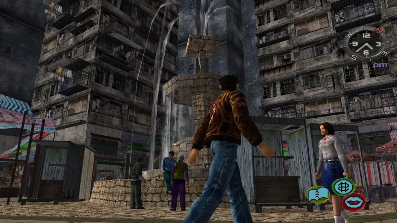 Screenshot of Shenmue II showing Ryo in Kowloon