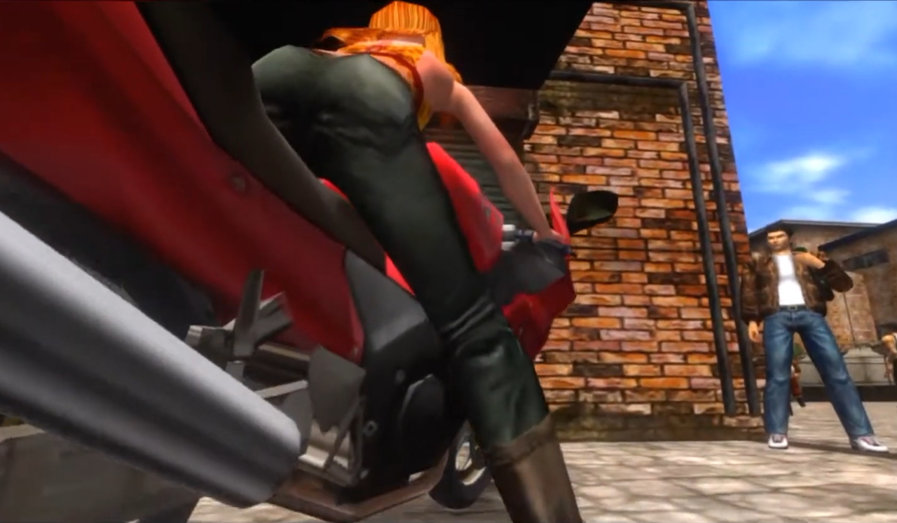 Screenshot of Shenmue II showing Joy and Ryo