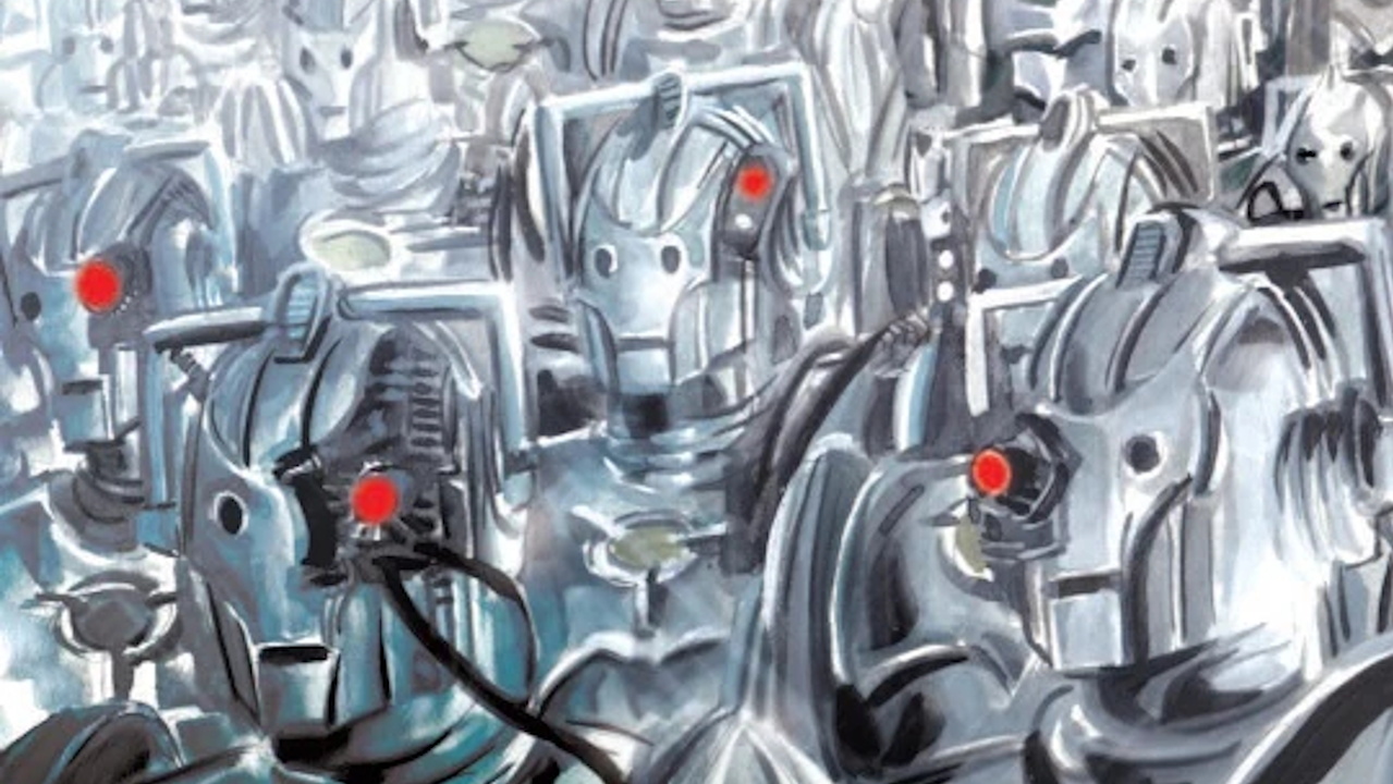 Cropped comic book scan showing Borg-assimilated Cybermen