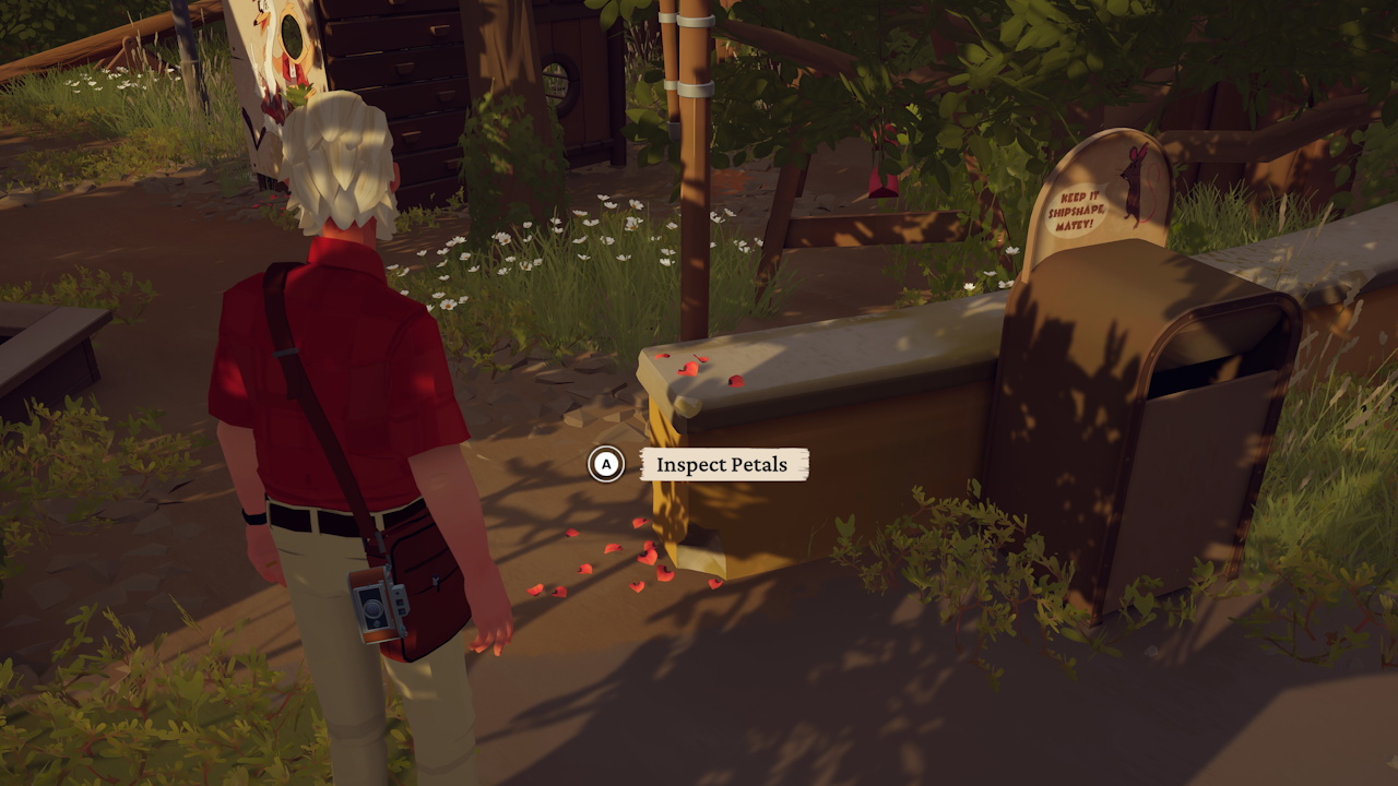 Screenshot from Forever Ago showing petals