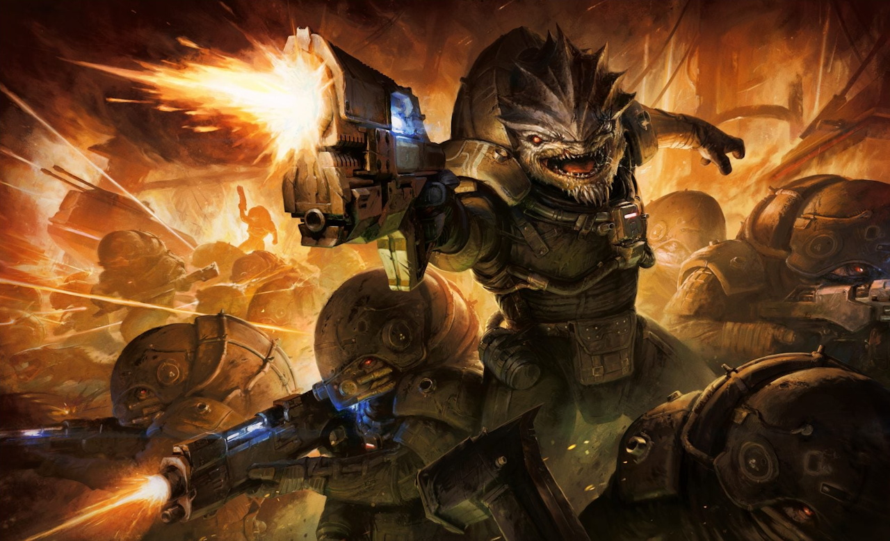 Promo image for the cancelled Mass Effect 3 sequel showing Krogan