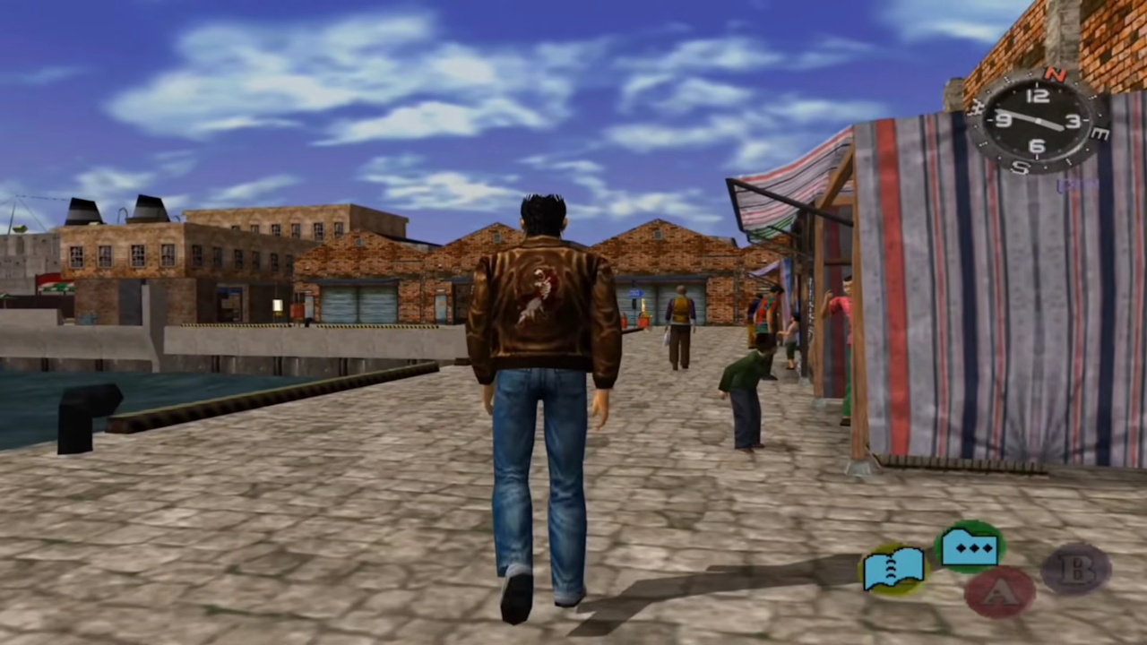 Screenshot of Shenmue II showing Worker's Pier