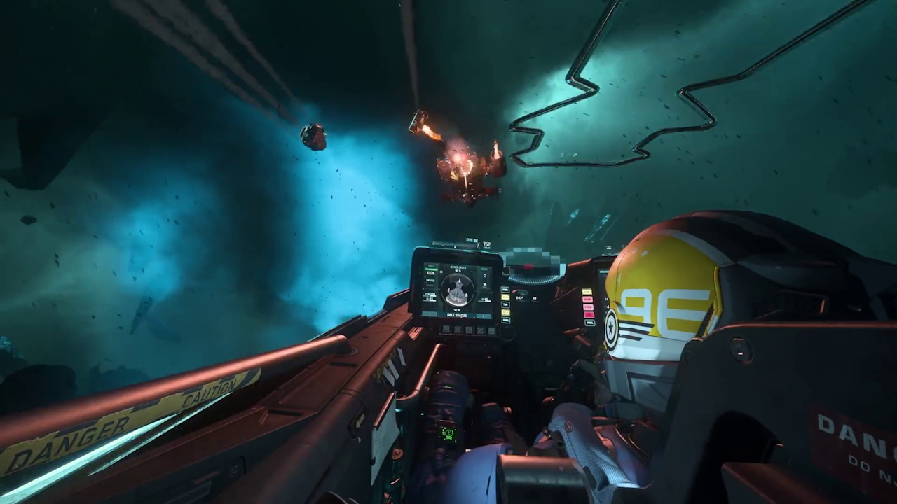 Still frame from the Squadron 42 promo trailer showing a cockpit