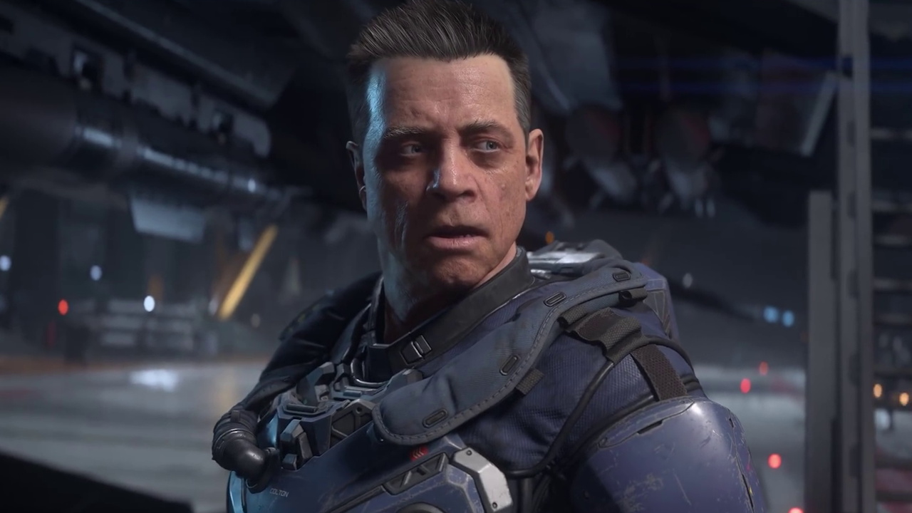 Still frame from the Squadron 42 promo trailer showing Mark Hamill's character