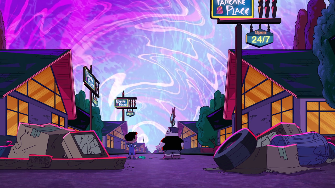 Still frame from Phineas and Ferb 6x02 showing Buford and Baljeet in the Altspace