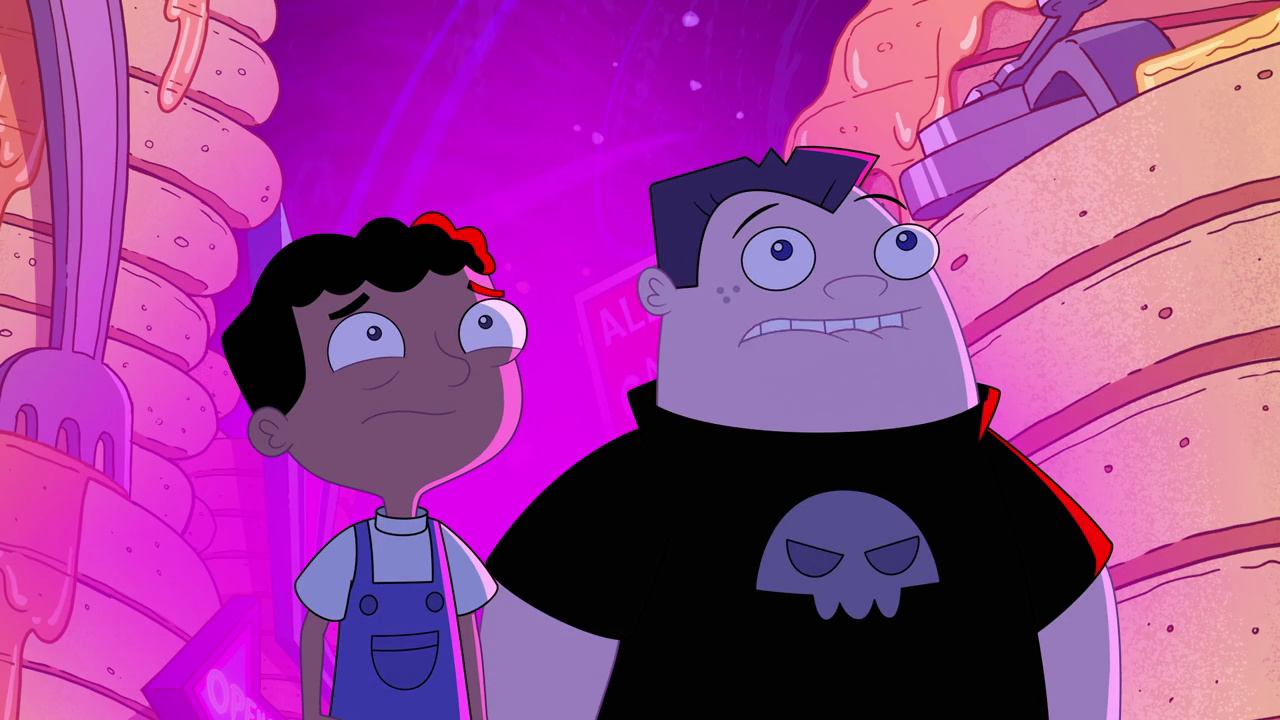 Still frame from Phineas and Ferb 6x02 showing Buford and Baljeet